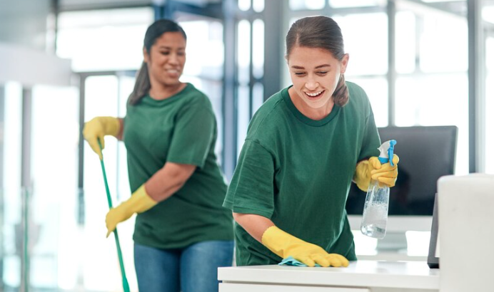 Neon Clean crew finishing a commercial cleaning job in Santa Barbara